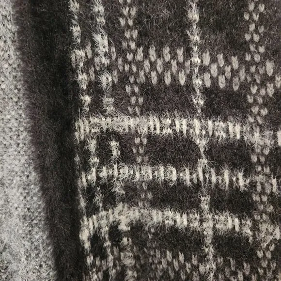 1. State Plaid Eyelash Long Line Fluffy Cardigan Sweater Size M