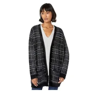 1. State Plaid Eyelash Long Line Fluffy Cardigan Sweater Size M