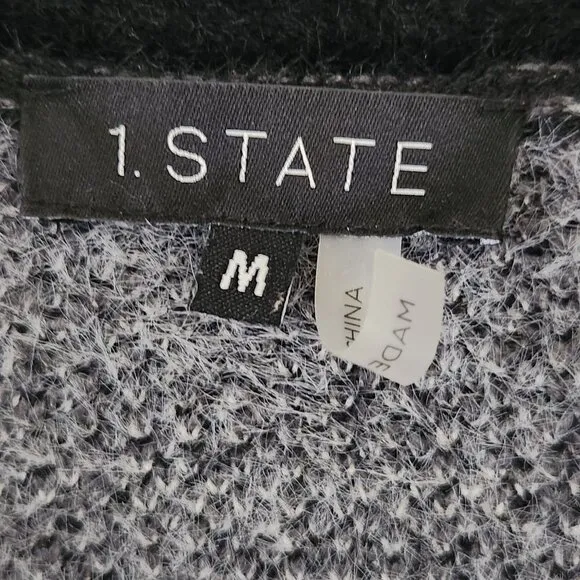 1. State Plaid Eyelash Long Line Fluffy Cardigan Sweater Size M
