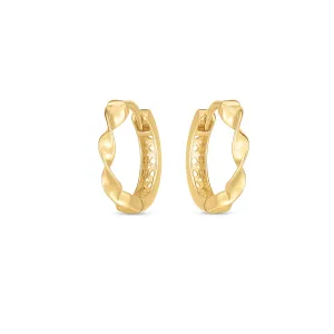 14K Gold Circolo d’Oro Twist Huggie Hoops