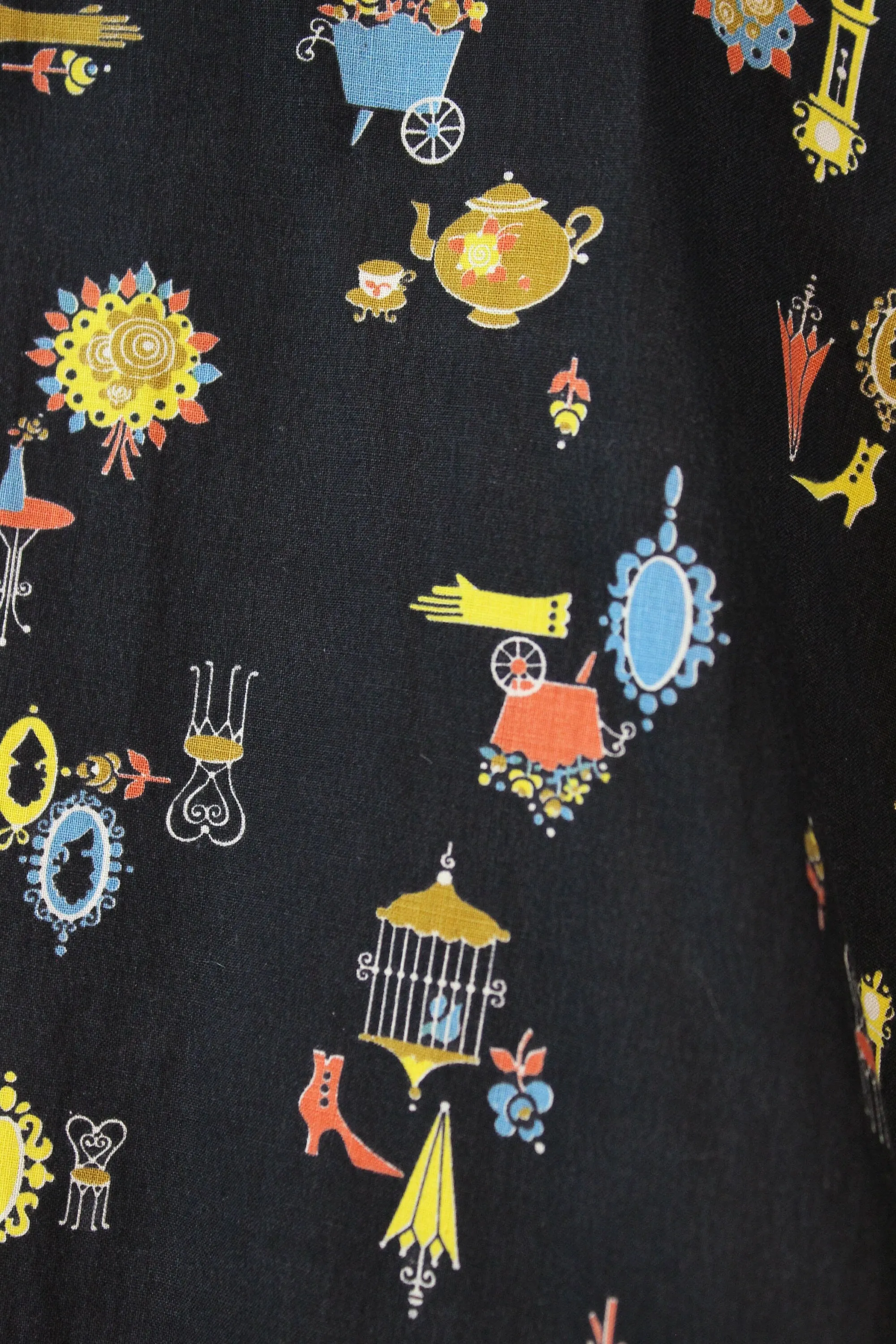 1950s GLOVE boots novelty print skirt xs | new spring summer
