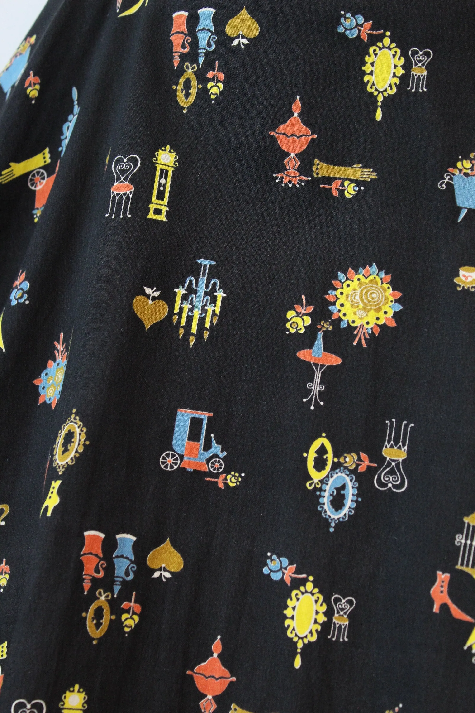 1950s GLOVE boots novelty print skirt xs | new spring summer