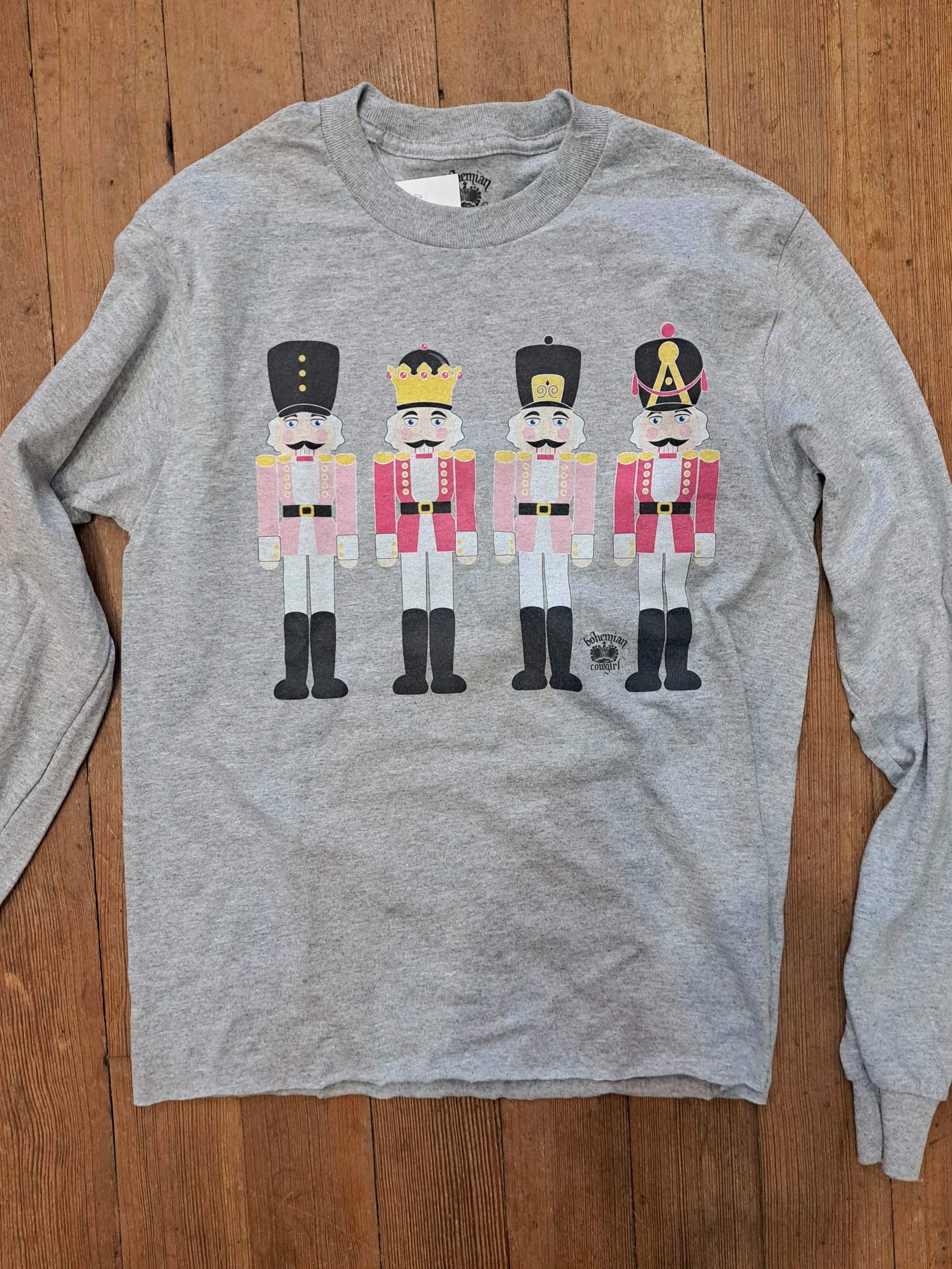 4 Soldier Nutcrackers on Grey Sweatshirt - WS