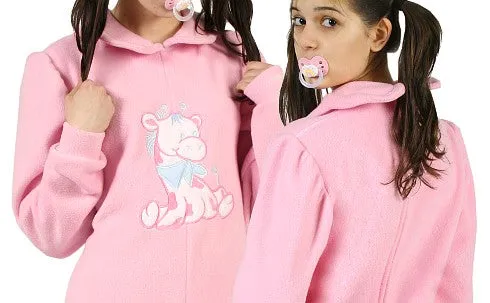 adult baby onesie jumpsuit - babygirl - fleece color
