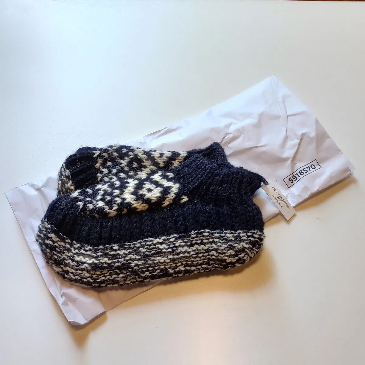 Alpine Wool Slippers - Navy