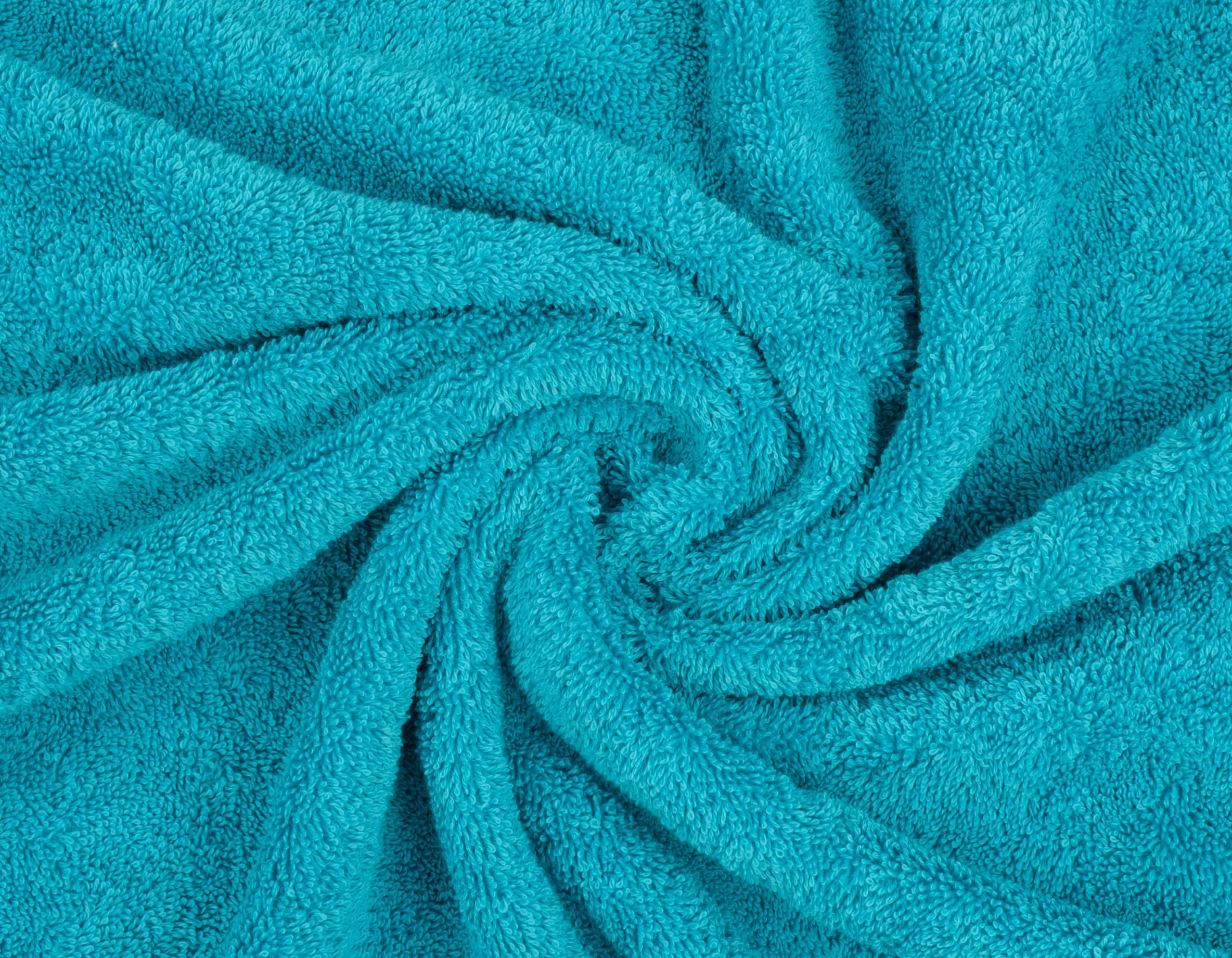 American Soft Linen Luxury 6 Piece Bathroom Set, 100% Turkish Cotton Towels in Aqua Blue