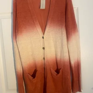 Ann Taylor Orange and Cream Cardigan Sweater with Ombre Design