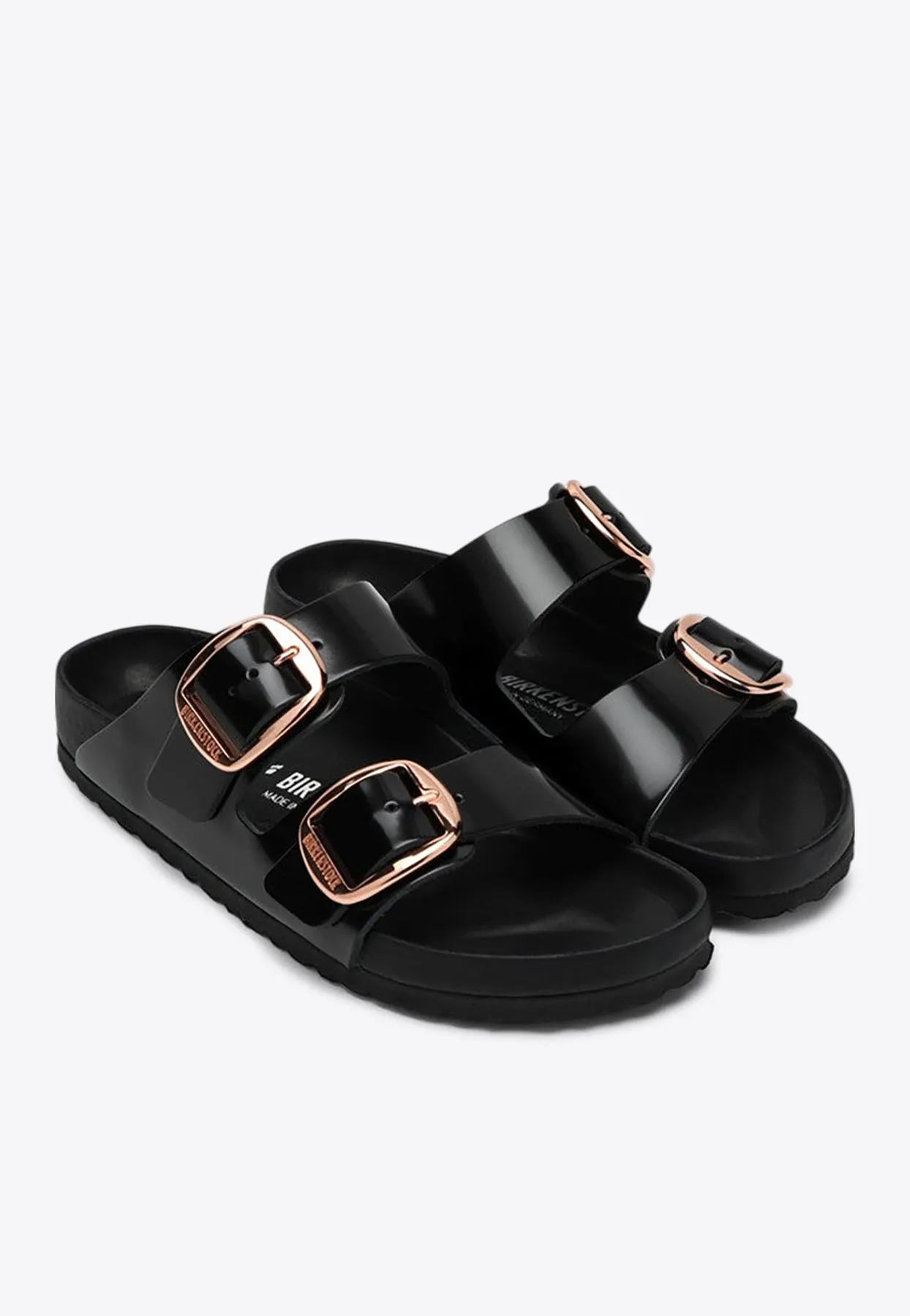 Arizona Big Buckle Patent Leather Slides