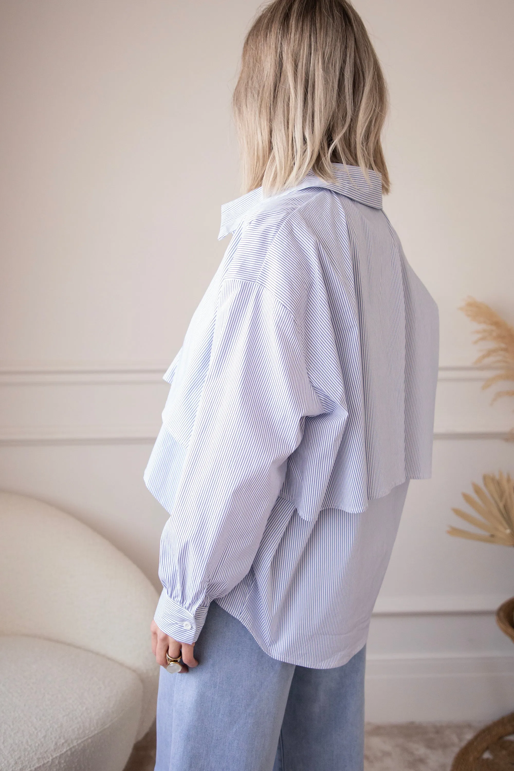 Assymetric Stripes Blue - Blouse