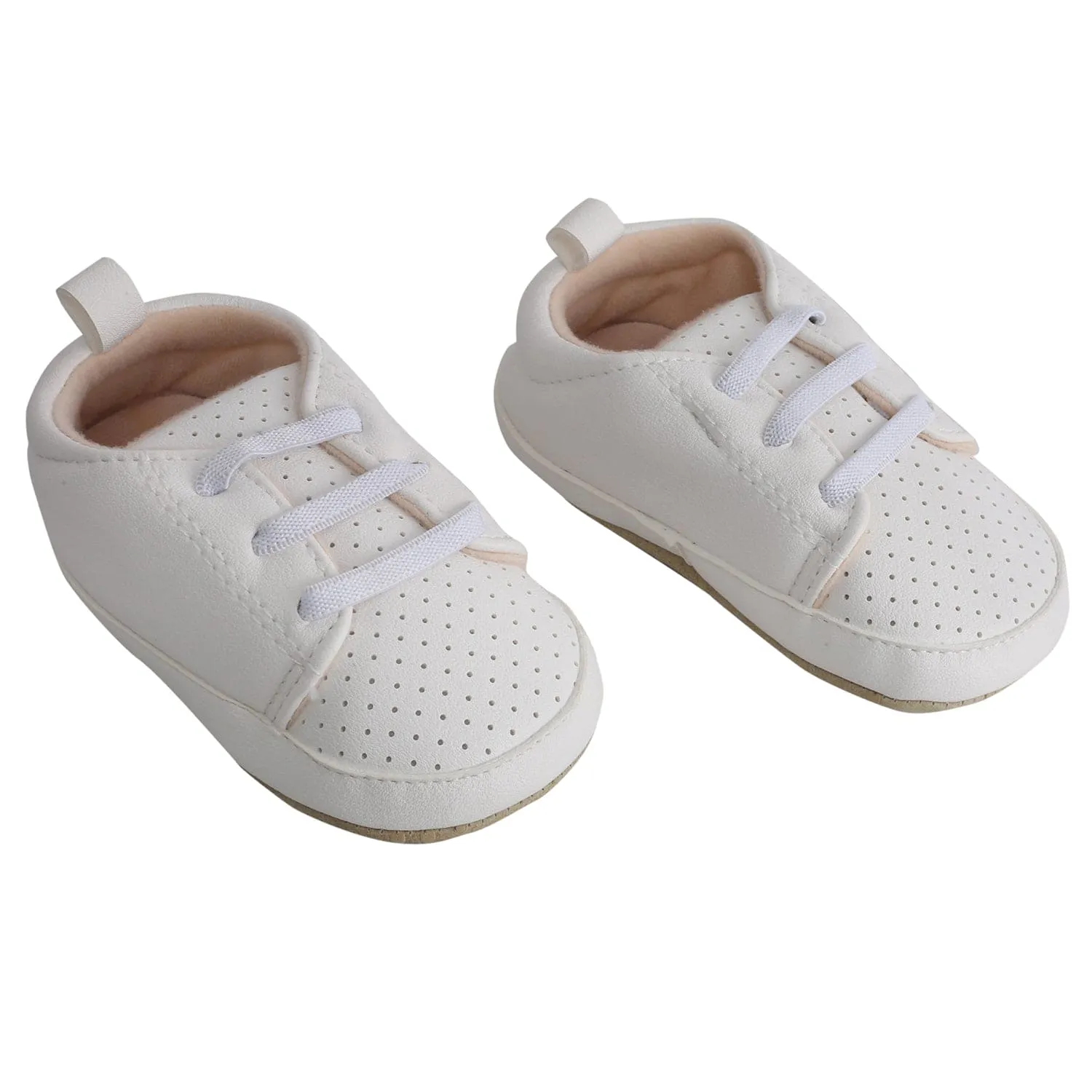 Baby Moo White Lace Up Booties