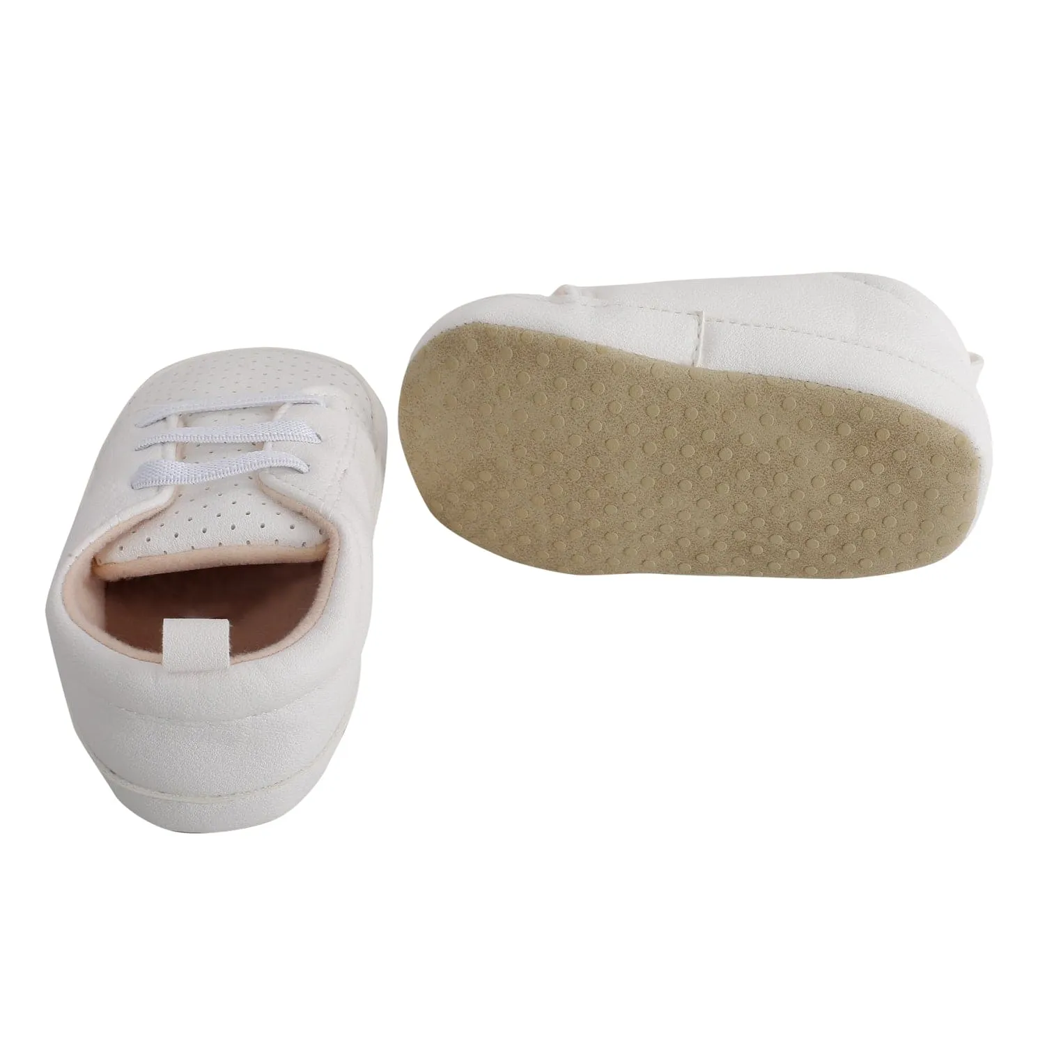 Baby Moo White Lace Up Booties