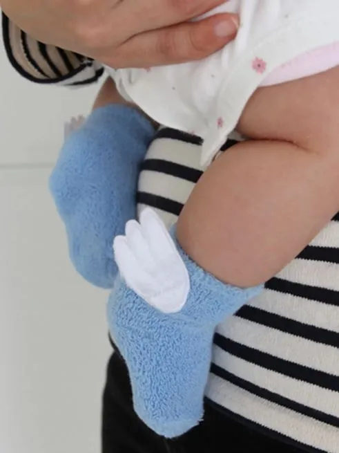 Baby Socks - Angel Wings Blue Booties