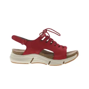 Bionica Ormond BI0007702 Womens Red Leather Strap Wedges Sandals Shoes