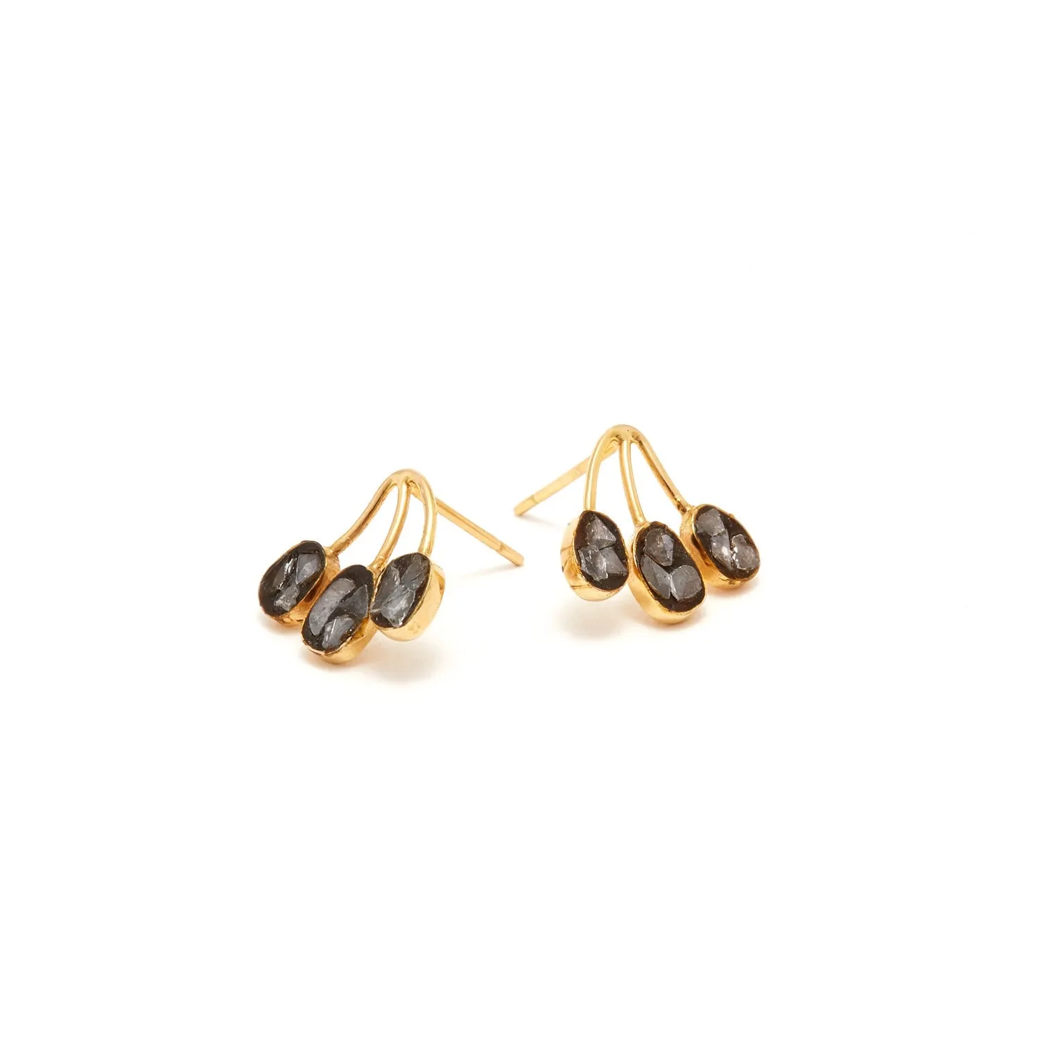 Black Diamond Branch Stud Earrings