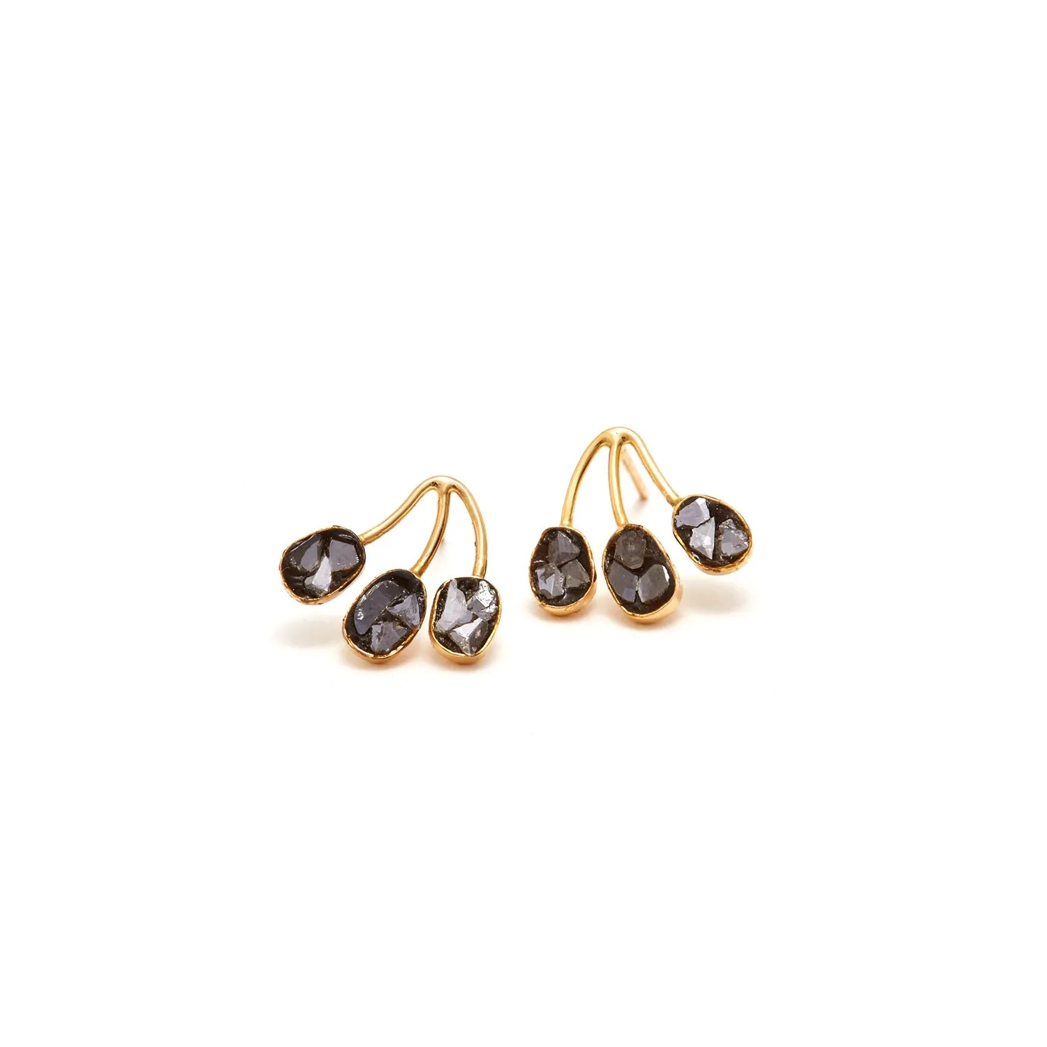 Black Diamond Branch Stud Earrings