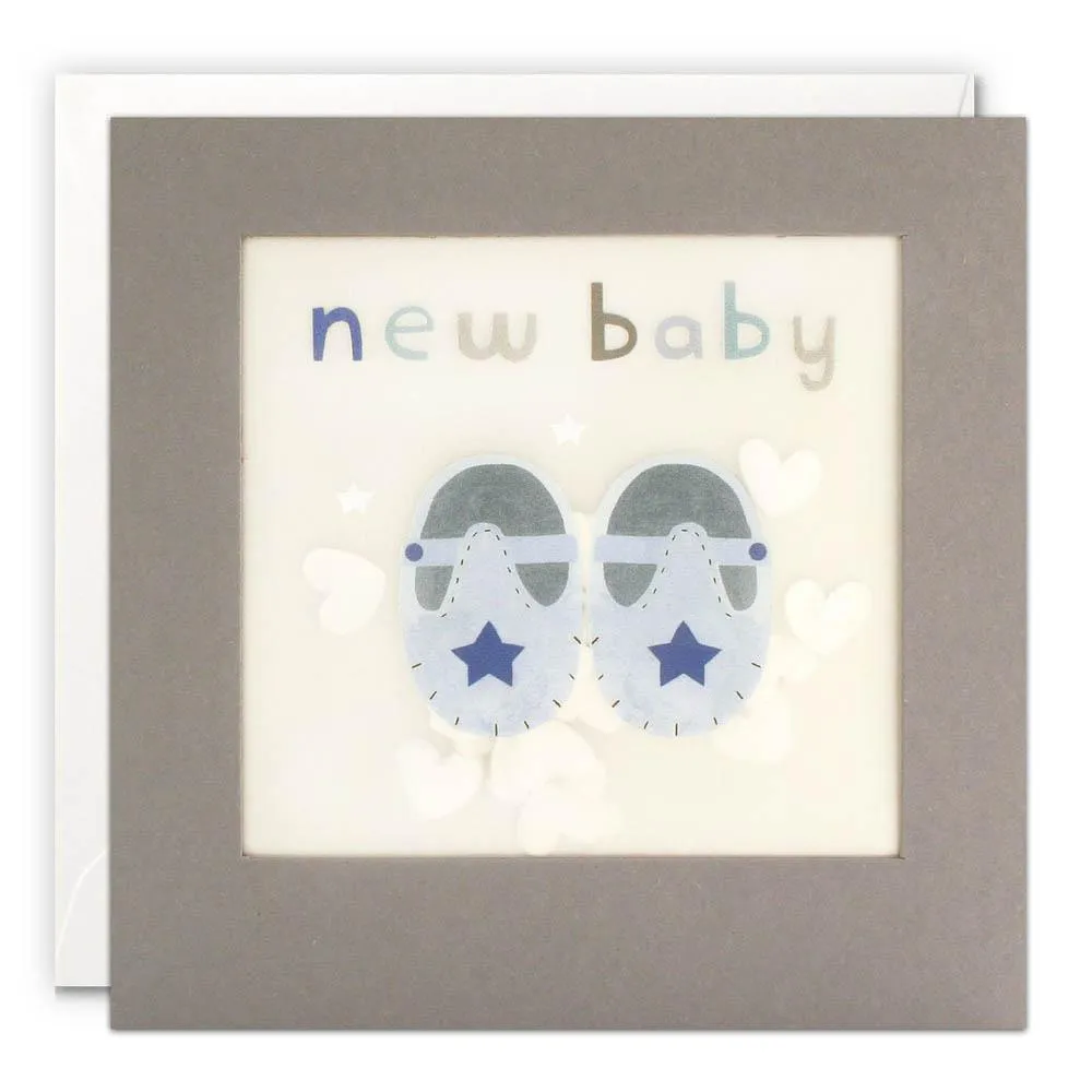 Blue Booties Shakies Baby Card