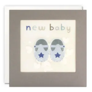 Blue Booties Shakies Baby Card