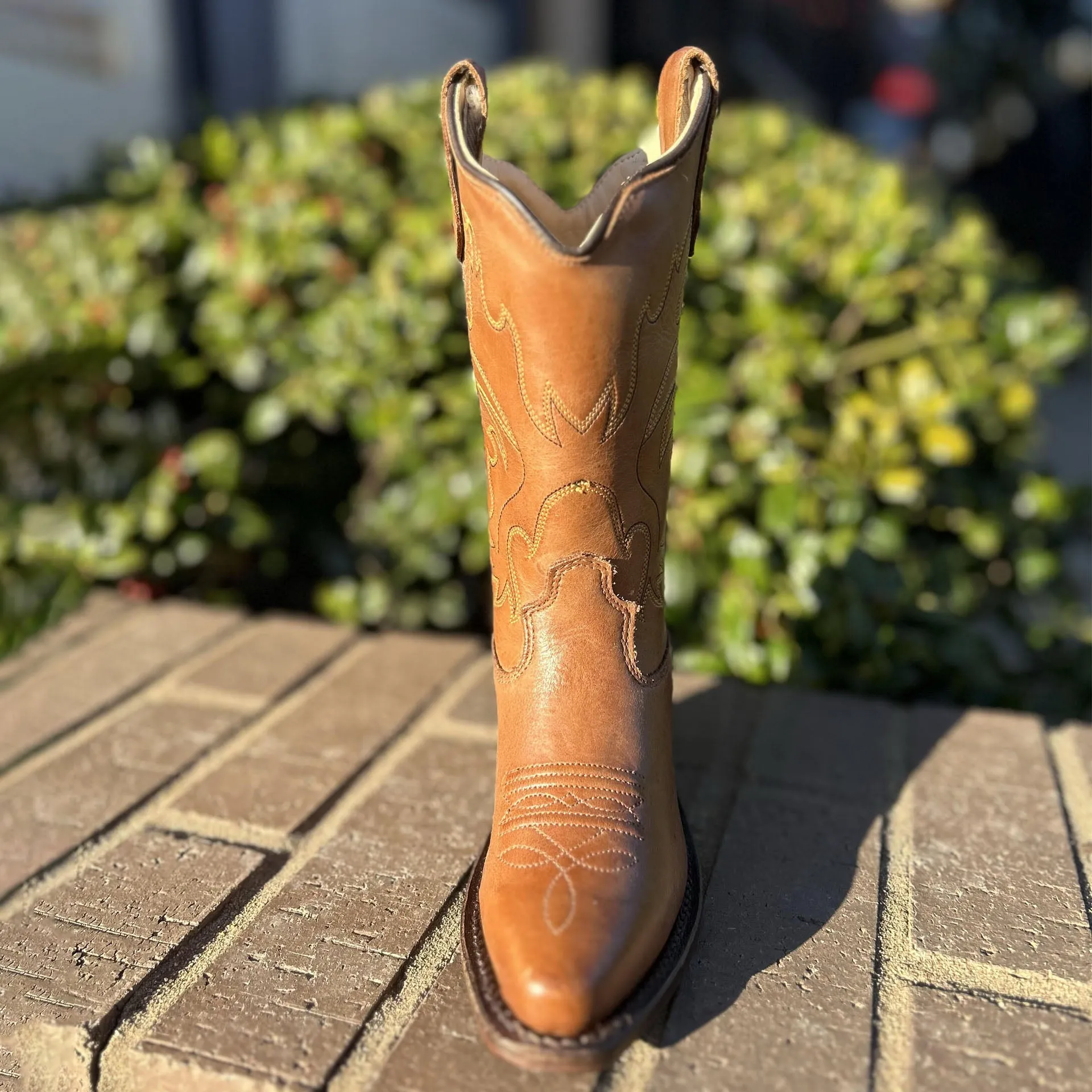 Brown Kids Cowboy Snip Toe Boots