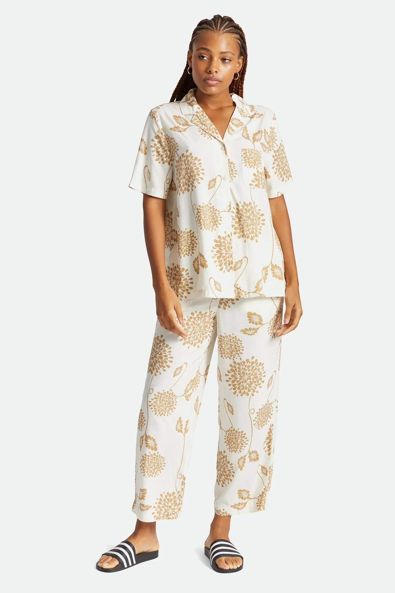 Bunker Garden Floral Boyfriend S/S Woven  - Dove
