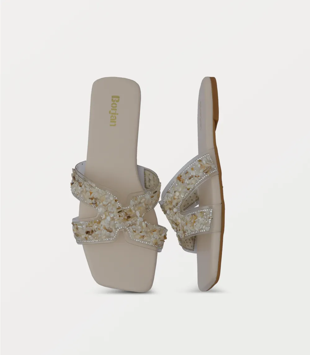 BW10437-CREAM-Women Slipper