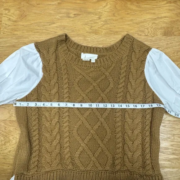 By Anthropologie Sweater Vest and Blouse Layered Top