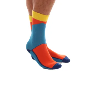 Celino Soft Yellow Orange Blue Socks for Men, European Made, One Size Fits All