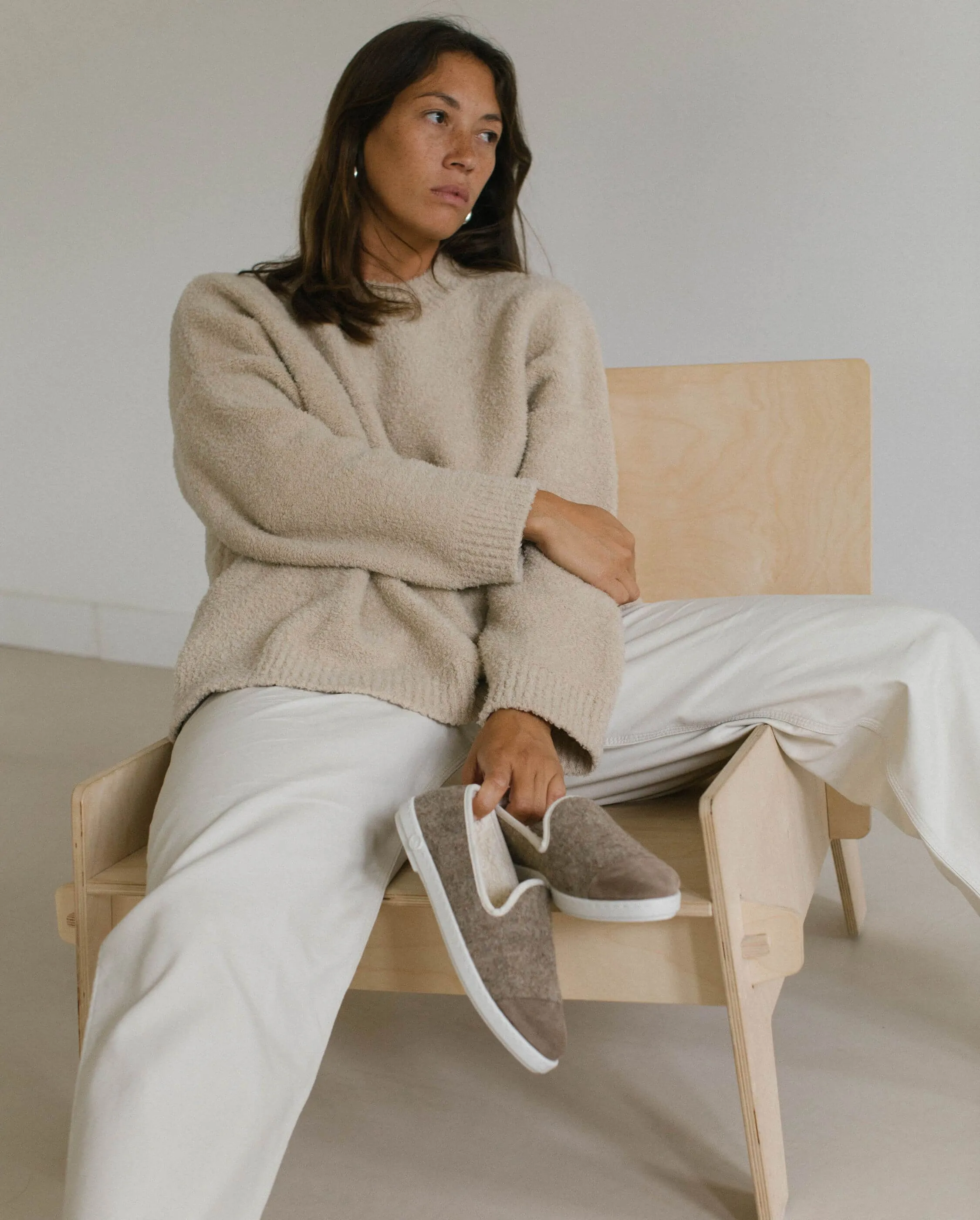 Chausson femme édition limitée, marron doré