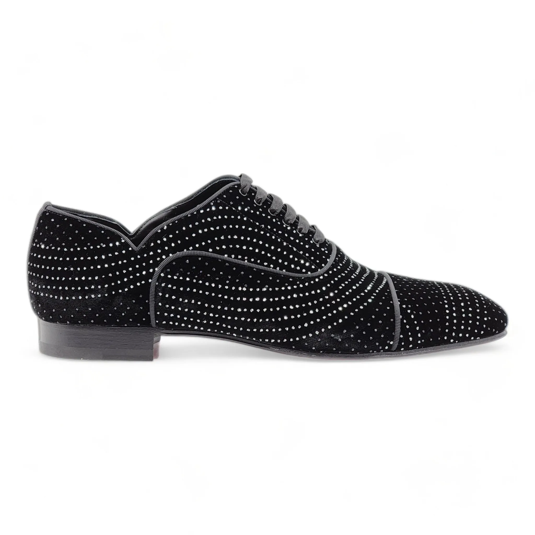 Christian Louboutin Greggyrocks Studded Oxfords - Velvet - Black - 41.5
