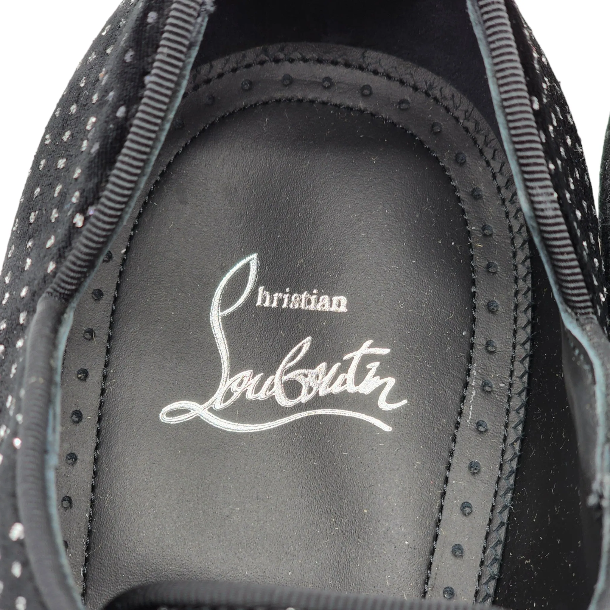 Christian Louboutin Greggyrocks Studded Oxfords - Velvet - Black - 41.5