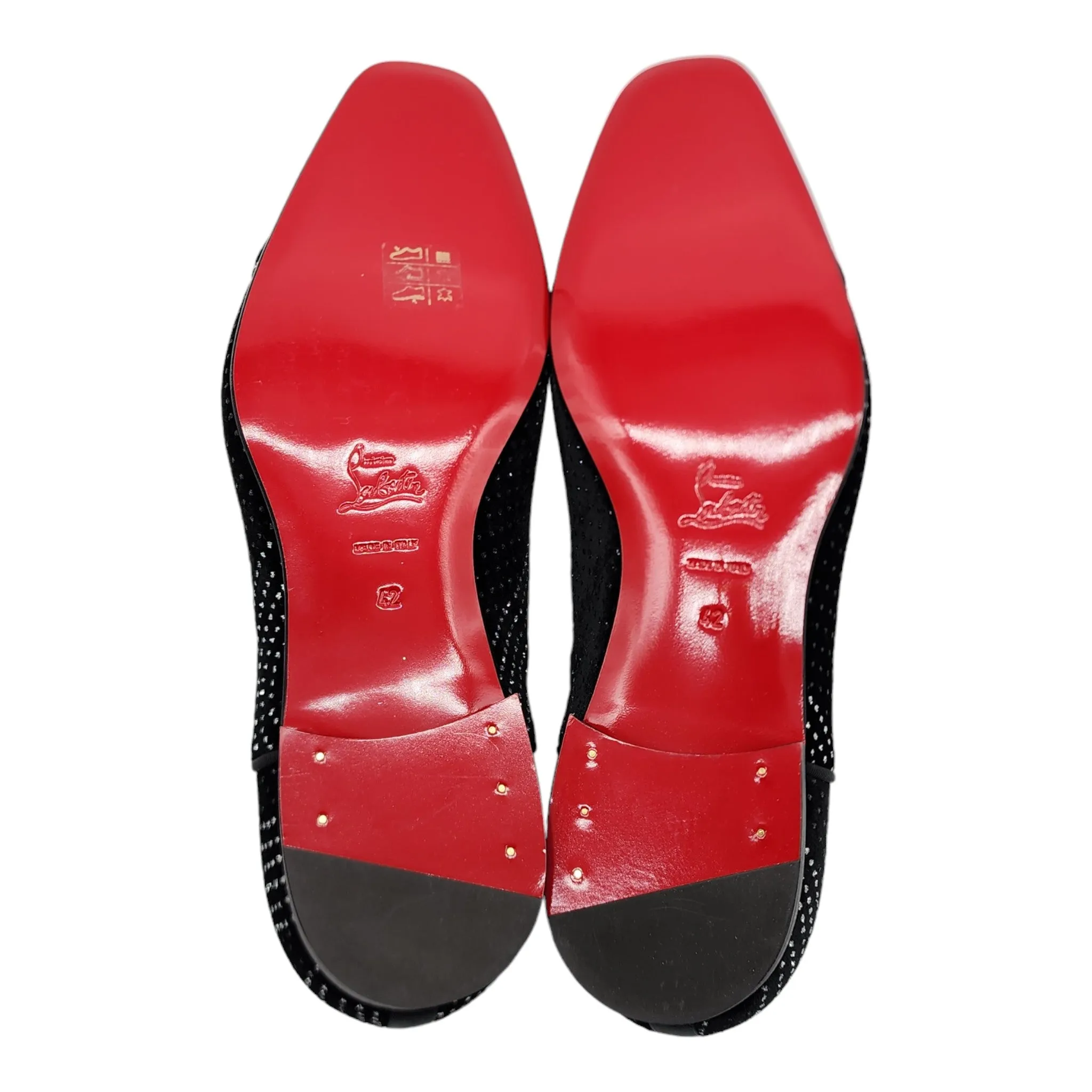 Christian Louboutin Greggyrocks Studded Oxfords - Velvet - Black - 41.5