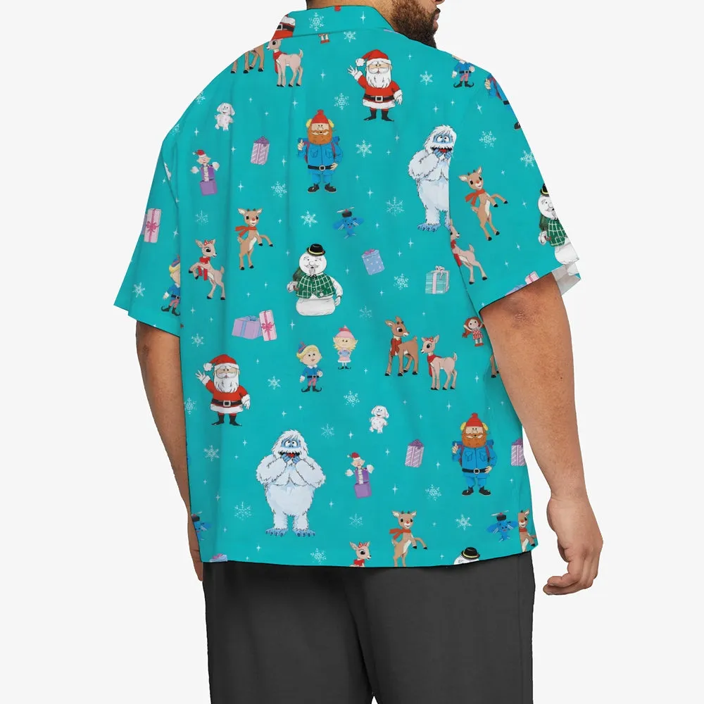 Christmas Abominable Snow Monster Red Nose Elk Cartoon Art Short Sleeve Shirt 2311000184