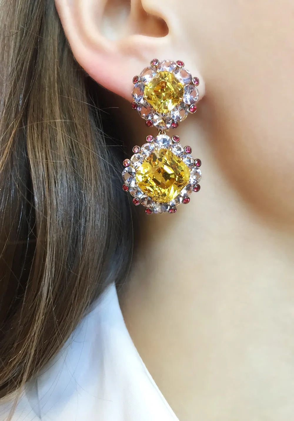 Danburite and Spinel Earrings
