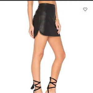 David Lerner Black Faux Leather Conrad Mini Skirt