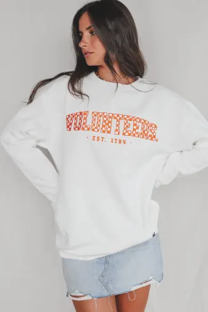 DEAL Tennessee Orange Check Volunteers Game Day Vols Sweatshirt Pullover