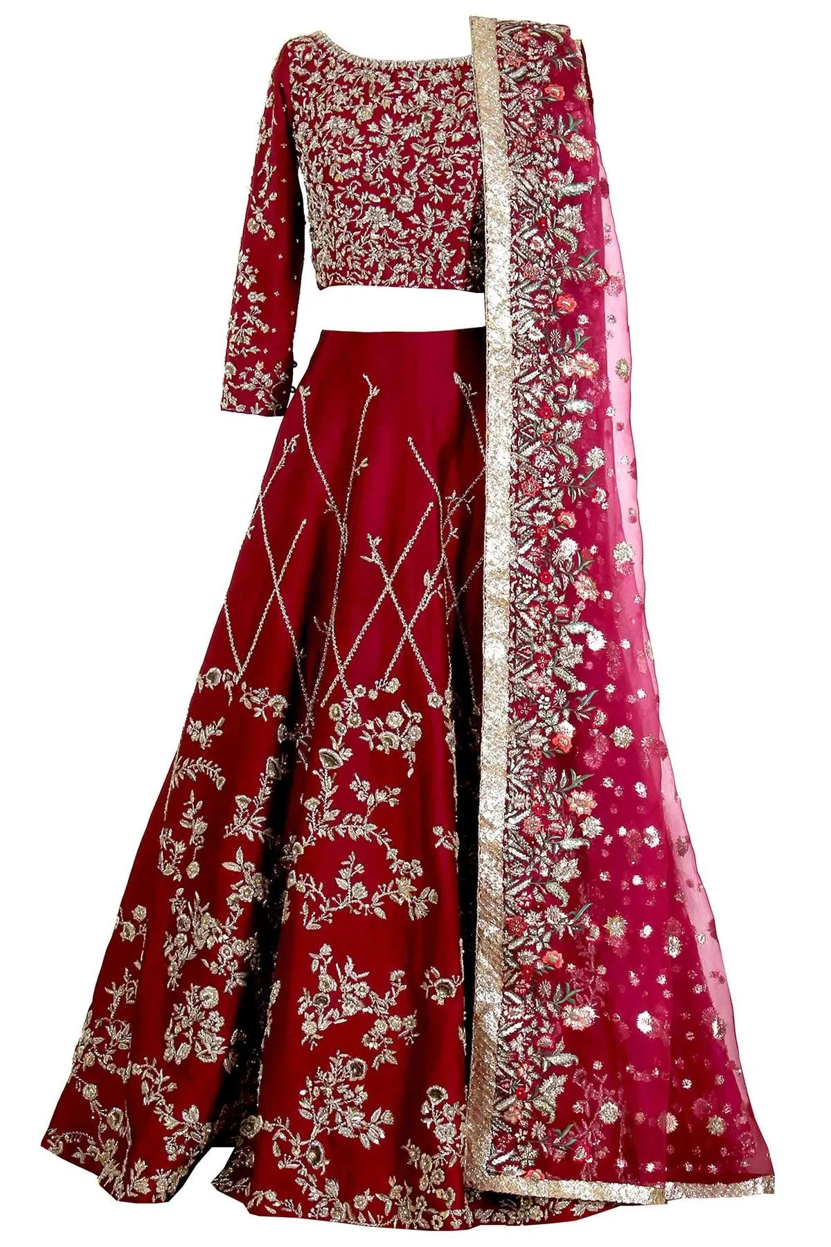 Deep Maghenta Bridal lehenga Choli # B2057