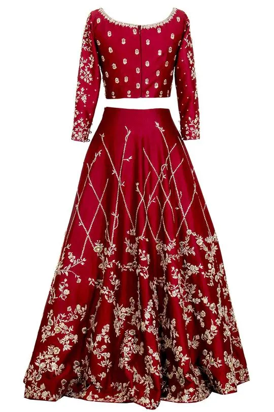 Deep Maghenta Bridal lehenga Choli # B2057