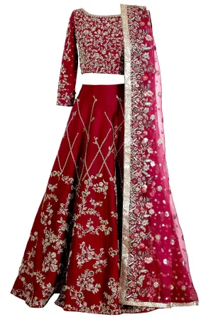 Deep Maghenta Bridal lehenga Choli # B2057