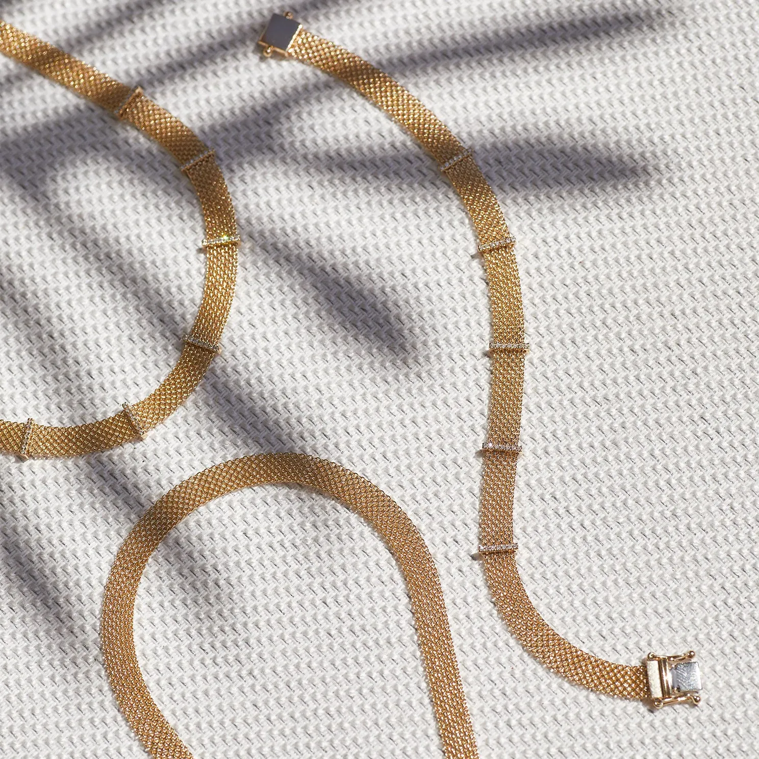 Diamond Bar Mesh Bracelet