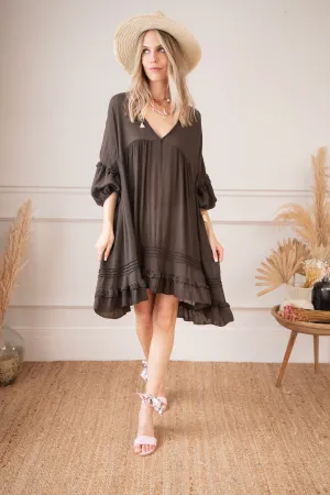 Easy Breezy Dark Brown - Jurk