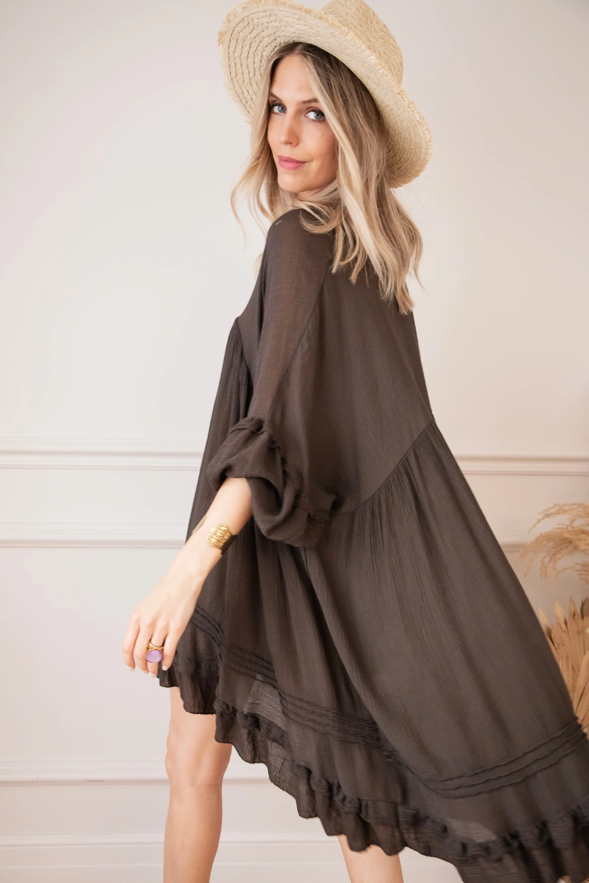 Easy Breezy Dark Brown - Jurk