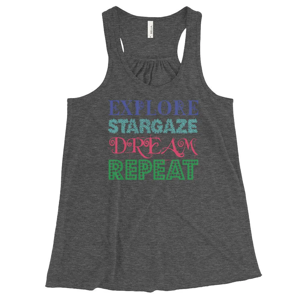 Explore Stargaze Dream Repeat Racerback Tank Top