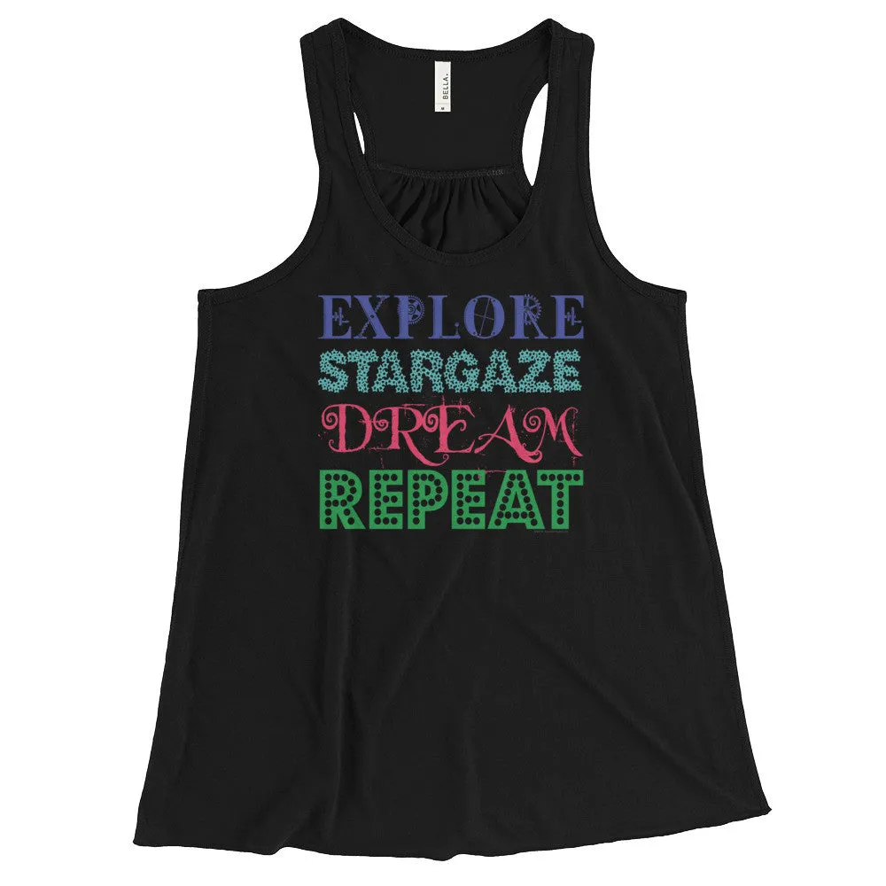 Explore Stargaze Dream Repeat Racerback Tank Top