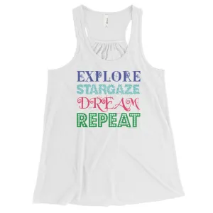 Explore Stargaze Dream Repeat Racerback Tank Top