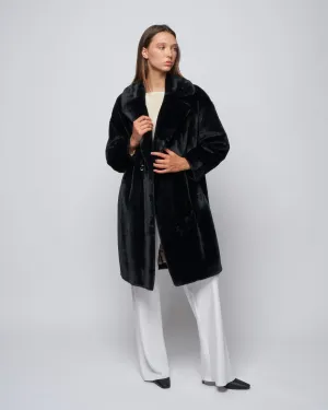 faux fur db coat - nero