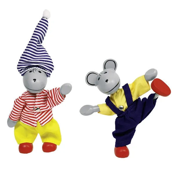 Flexible Puppets - Mouse Dress-up Box Wooden Toy- Lia and Luca