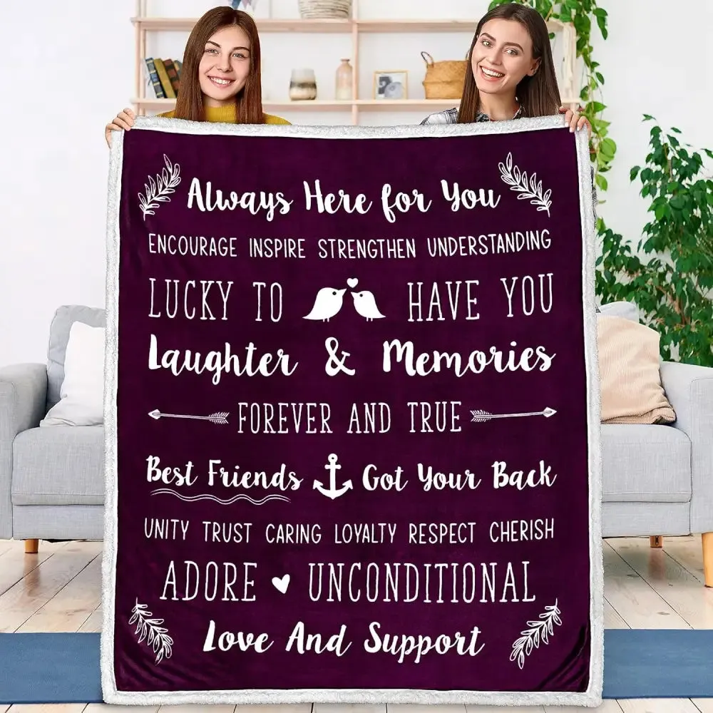Friendship Quotes Fleece Throw Blanket for Best Friends