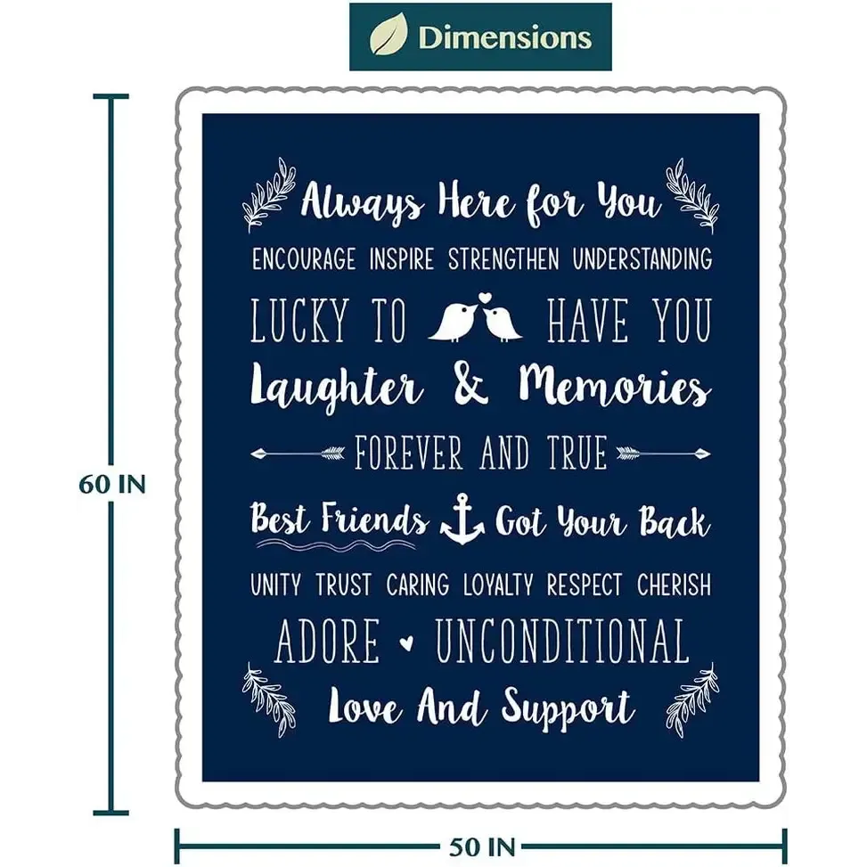 Friendship Quotes Fleece Throw Blanket for Best Friends