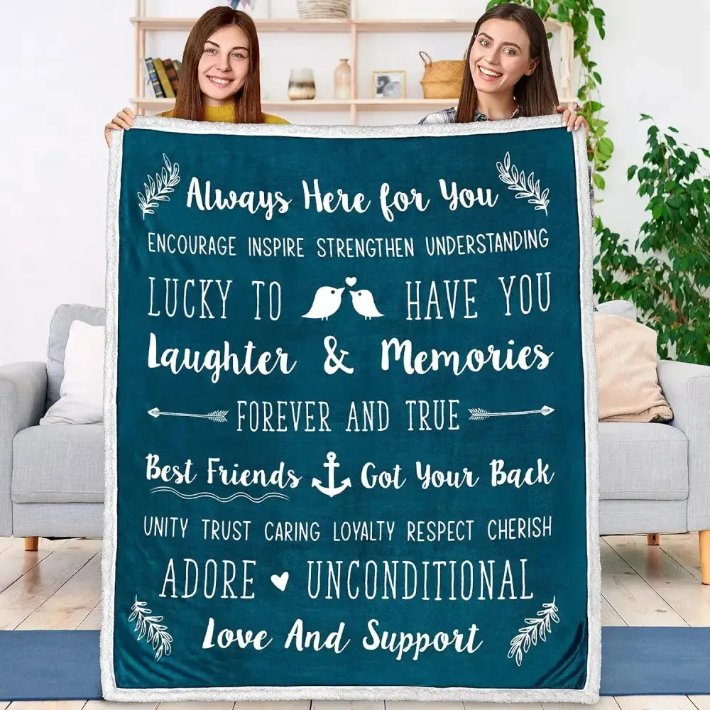 Friendship Quotes Fleece Throw Blanket for Best Friends