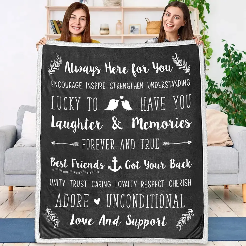 Friendship Quotes Fleece Throw Blanket for Best Friends