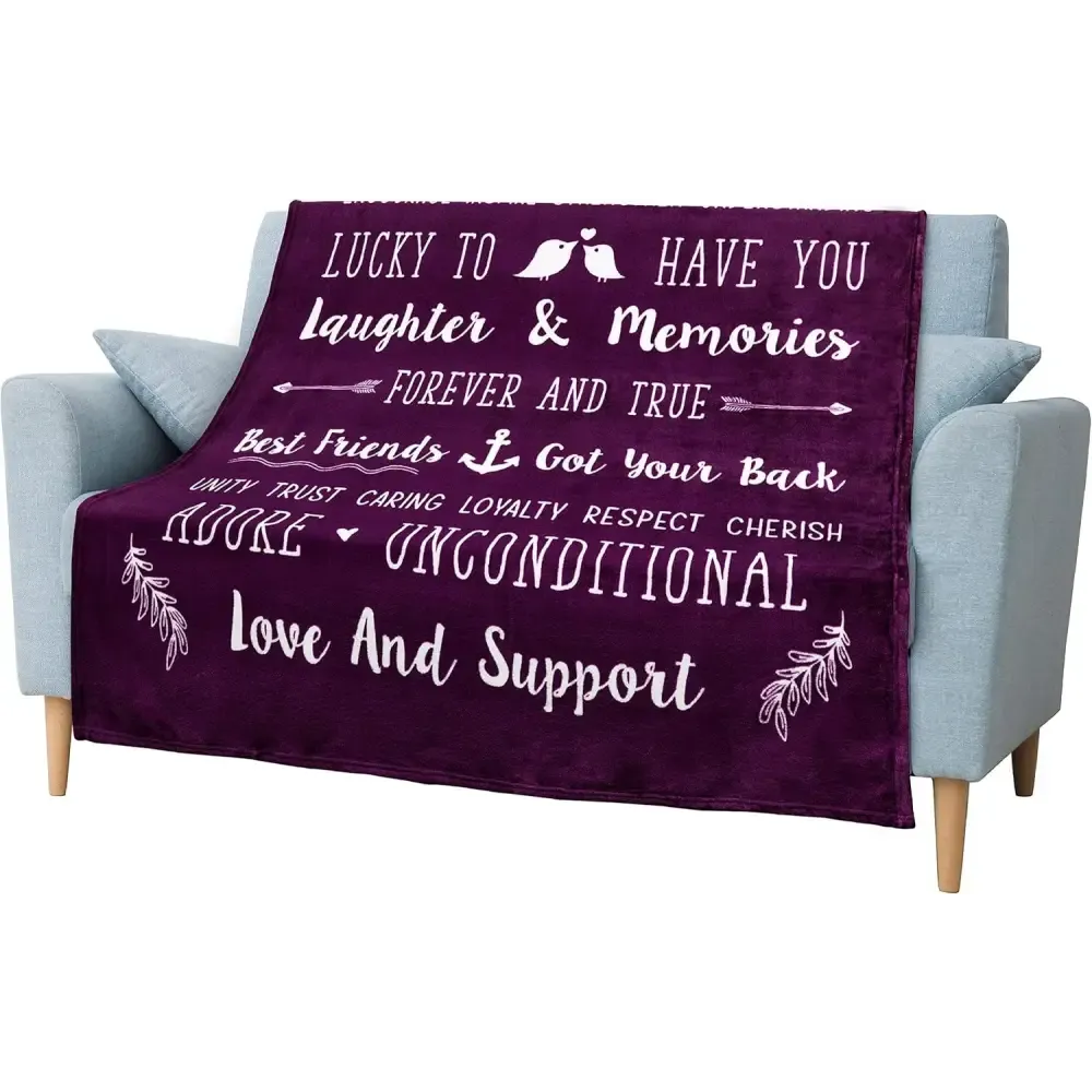 Friendship Quotes Fleece Throw Blanket for Best Friends